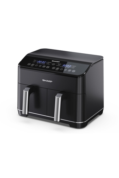 Sharp Friteuză cu aer GD82AE GD82AEB, 1800W, 2x4L, 12 programe, 2500 rpm, digitală, antiaderentă, neagră