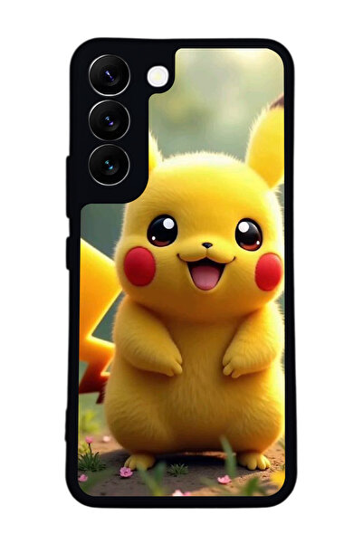 Aksel Kılıf متوافق مع هاتف سامسونج جالاكسي S22 مطبوع ، أسود غير لامع، سيليكون...