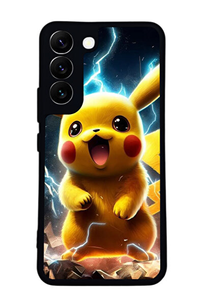 Aksel Kılıf Samsung Galaxy S22 Compatible Printed , Matte Black, Soft Silicon...