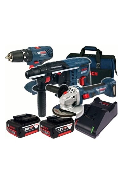 Bosch 18V Power Tools Set: Gbh, Gsb 180-LI, Gws 18V-8 2X5,0AH