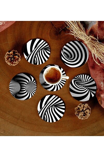 Hangora 6 Pieces Patterned MDF Coasters