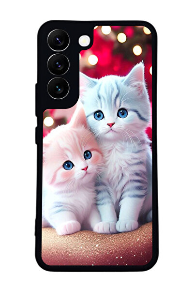 Aksel Kılıf متوافق مع هاتف سامسونج جالاكسي S22 مطبوع ، أسود غير لامع، سيليكون...