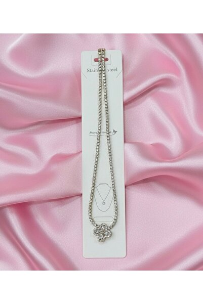 EFSU BİJUTERİ 316L Paslanmaz Çelik Su Yolu Yonca Kolye