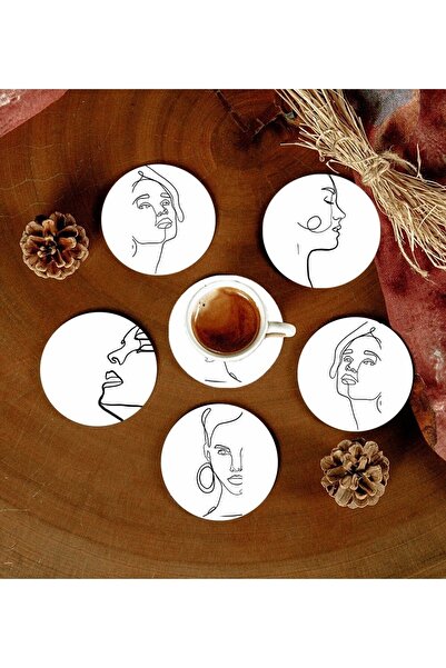 Twin Store 6 Pieces Patterned MDF Coasters