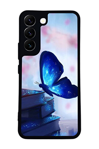 Aksel Kılıf متوافق مع هاتف سامسونج جالاكسي S22 مطبوع ، أسود غير لامع، سيليكون...