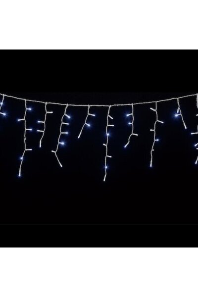 Well Șir luminos de Crăciun în formă de țurțur, 100 LED-uri albe, alb rece, c...