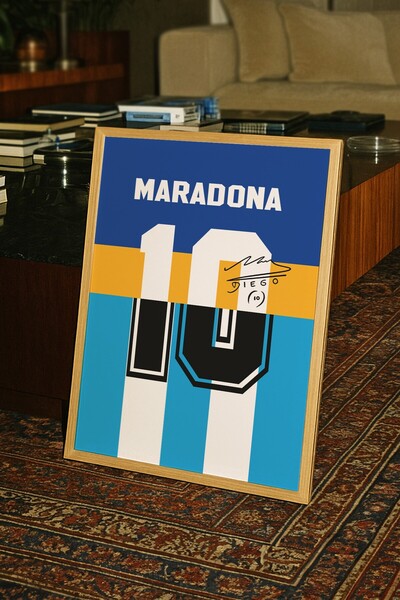 Base Concept Μαραντόνα Νο 10 Αυτόγραφη Αφίσα Πίνακας Τέχνης (Με Κορνίζα)