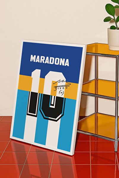 Base Concept Maradona 10 Numara İmzalı Poster Tablo (Çerçeveli)