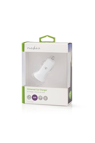 Nedis Φορτιστής αυτοκινήτου 2x USB-A 4.8A Λευκός