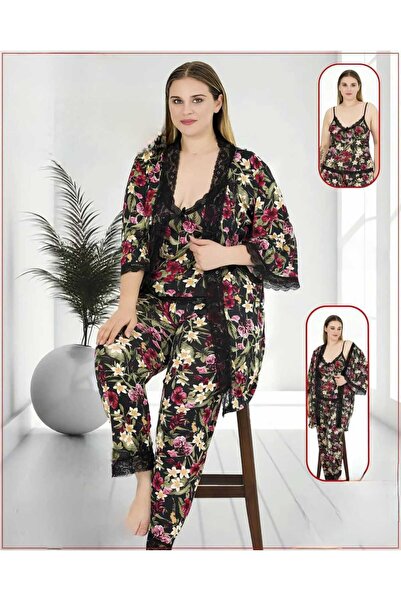 ZAVERA WOMAN Women's Plus Size 3-Piece Pajama Set - 100% Cotton - Full Stretch Fabric