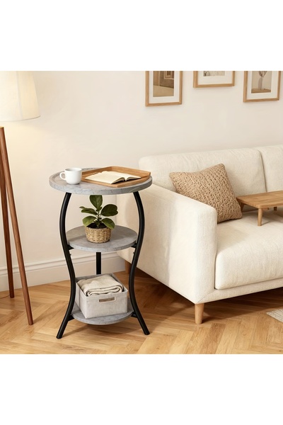 Bleco Modern Minimalist Round 3-Tier Coffee Table