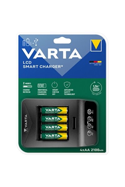 Varta Smart Charger Plus με 4 μπαταρίες AA R6 2100mAh 1,2V Ni-Mh