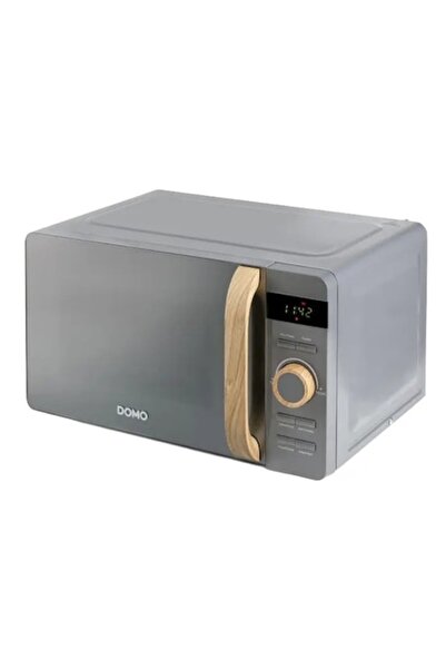 Domo Wood You Solo Microwave Oven, 20L, 700W, 8 Auto Programs, Grey