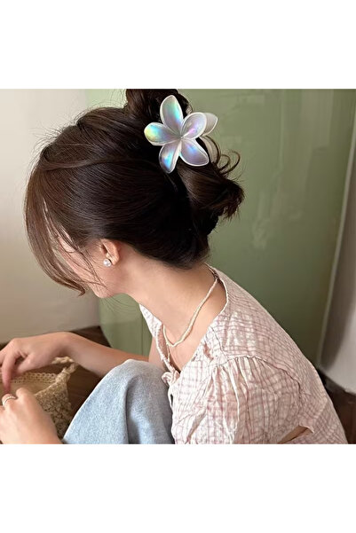 patlangaç Lotus Büyük Boy Mandal Toka - 1 Adet Saç Tokası Parlak Mat Çiçek 8cm