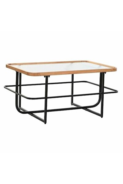 DKD Home Decor Masă de cafea, Metal/Cristal, 90x60x46 cm, Multicolor