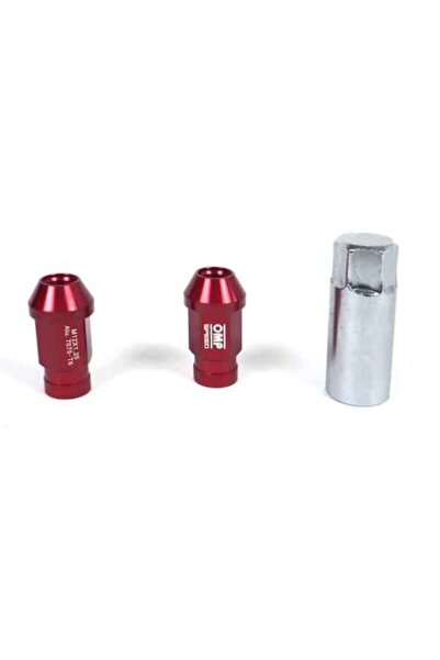 OMP set piulițe de roată, M12 x 1,25, 40 mm, 20 buc, roșii