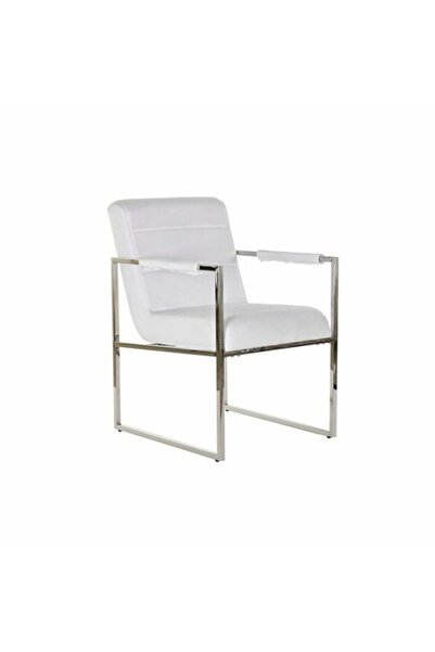 DKD Home Decor Scaun DKD Home Decor, Poliester/Oțel, Alb, 56x68x92 cm