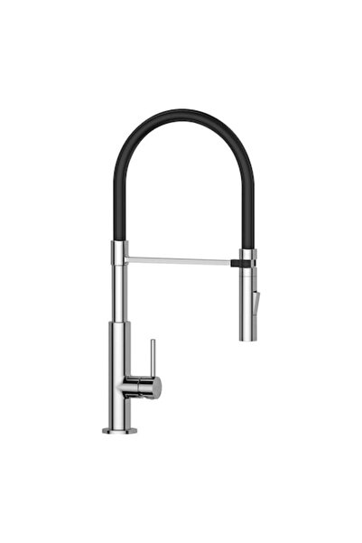 EDM Baterie chiuvetă Bermeo, EDM, Alamă/Zinc, 40 cm, Argintiu/Negru