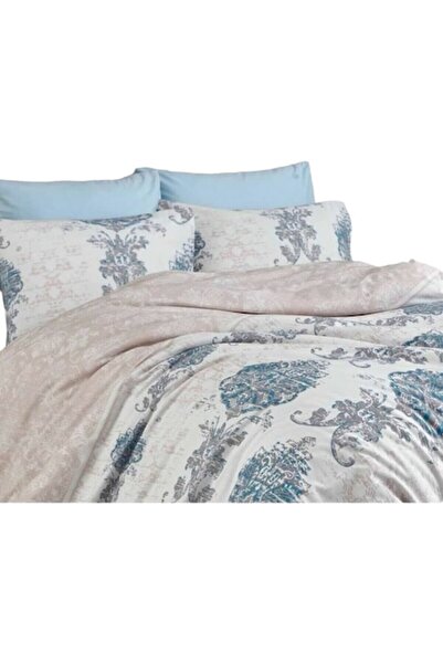 BigBuy 3-piece blue duvet cover set, 100% cotton, 220x240 cm, pillowcase 60x6...