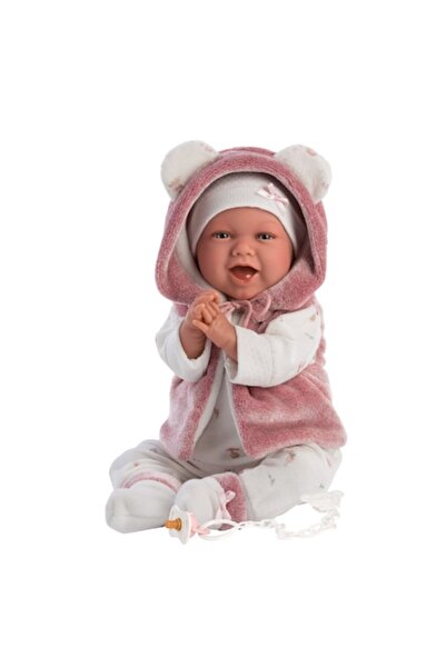 Llorens Păpușă interactivă Newborns That Cry - Baby Mimi, cu jachetă roz, 42 cm
