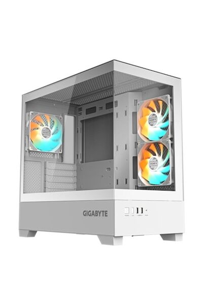 Gigabyte Carcasă microATX C201 Panoramic Ice, 3 ventilatoare de 120 mm, sticl...