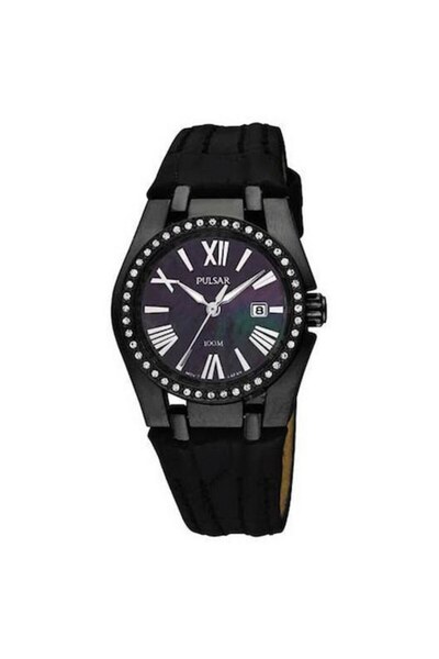 Pulsar Ceas de damă PXT689X1 curea din piele neagră 27mm