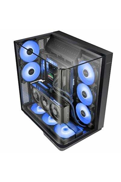MARS GAMİNG MCINFINIO ATX Semi-Tower Case, Multicolor Lighting, Black, 46x42 cm, 7 Expansion Slots