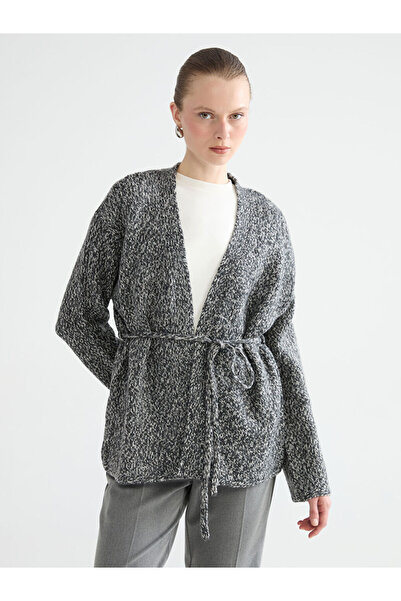 LC Waikiki Rmz Gi̇yi̇m Farkiyla Shawl Roba Collar Embroidered Women's Knitwea...