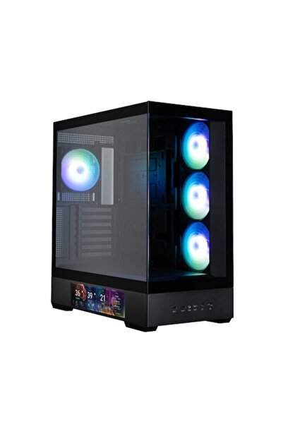 Zalman P40 DS ATX Mid-Tower Case, Black, Touchscreen, 235mm, No PSU