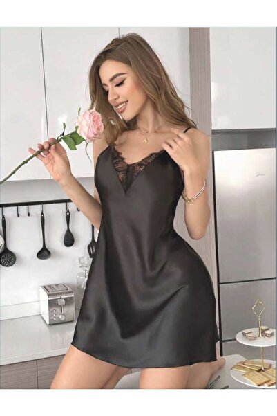 PİERLES Γυναικείο σατέν κομψό νυχτικό