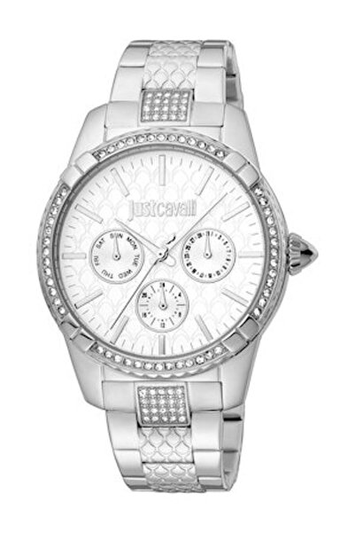 Just Cavalli Stainless Steel Watch Decorated with Crystals, Silver