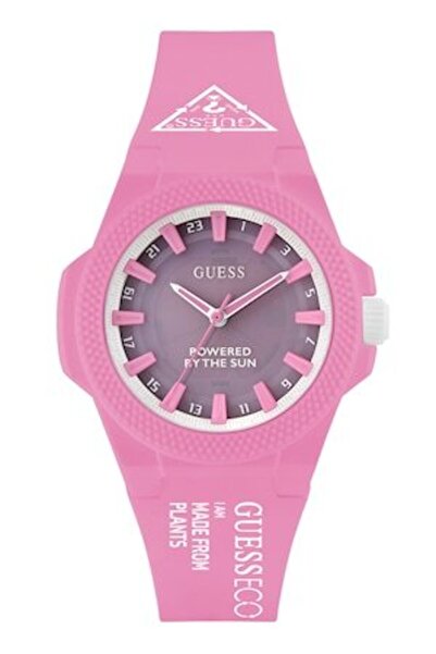 Guess Round Solar-Powered Pink Women's Watch (GW0587L3)
