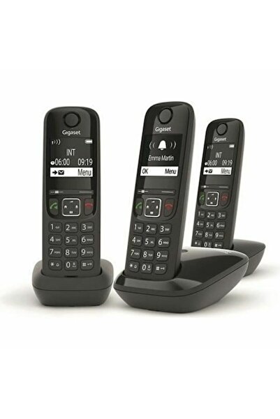 GIGASET Cordless Landline Phone, 3 Handsets, Black, Illuminated Display, Call...
