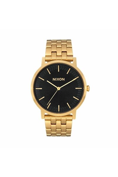 Nixon Porter men's watch, analog, black and gold, 20mm