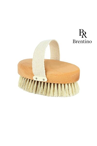 Brentino فرشاة تدليك السيلوليت من شعر الحصان الطبيعي مع مقبض مريح للعناية بال...