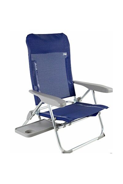 AKTİVE Set de 2 scaune de plajă pliabile subțiri, cu 6 poziții, cu pernă, alu...