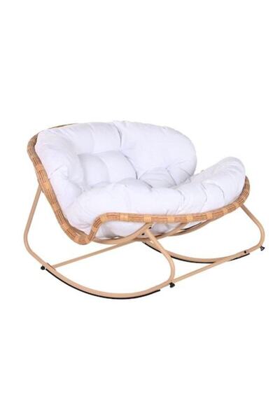 Home Esprit Balansoar, alb/maro, 108x108x80 cm