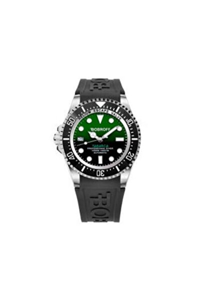 Bobroff Men's Watch BF0002i-BFSTN (42mm) Black Rubber, Green Dial