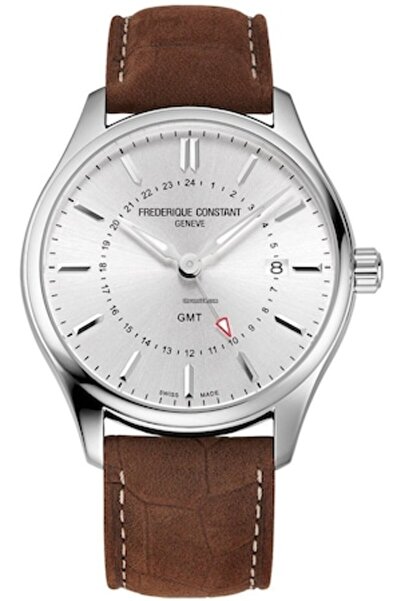 Frederique Constant - Men's Watch, Steel/Leather, Quartz, Brown/Silver