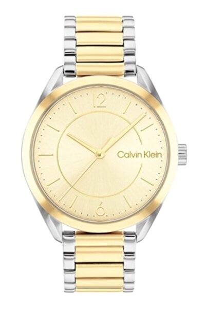 Calvin Klein - Round two-tone watch, Silver, Gold