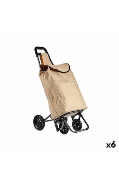 kinvara WR3069-3 Cărucior de cumpărături negru bej 30 L 22 x 98 x 38 cm (6 buc.)