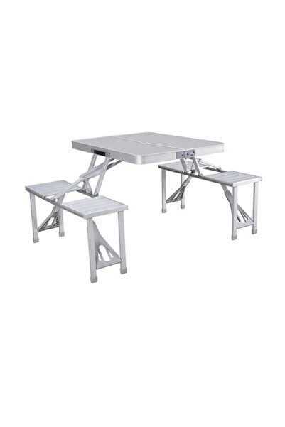 Marbueno Camping Table 136x67x85 cm, Aluminum, Grey