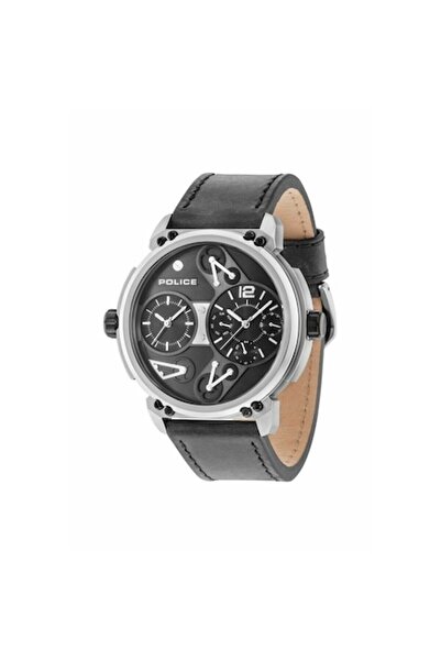 Police Men's Watch PL.14693JS-02A, Leather Strap, Stainless Steel Case, Ø53mm