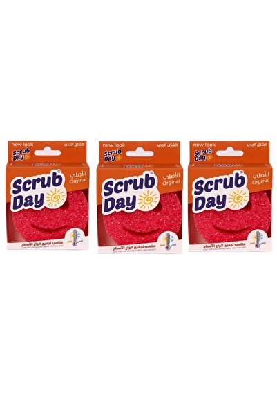 Scrub Day اسفنجة سكرب دي الاصلية مجموعة 3 قطع وردي