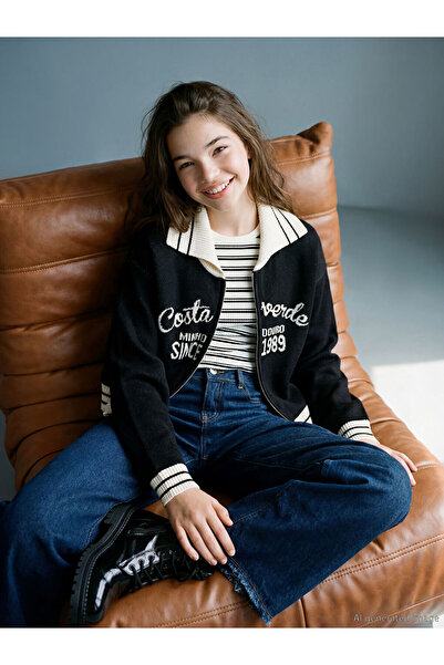 LC Waikiki Sparkling Choices by Shining Store Devrik Roba Collar Girl's Knitw...