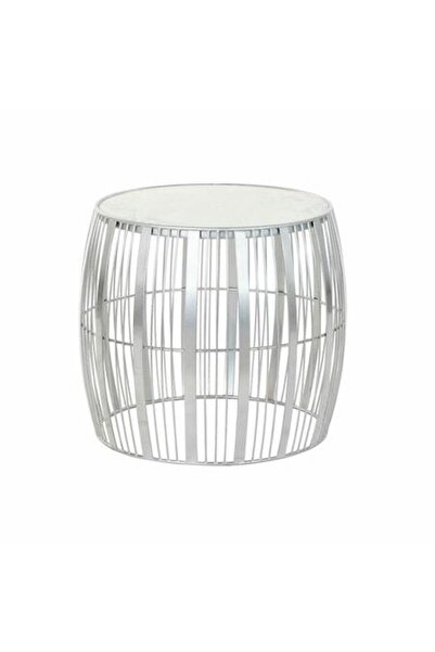 DKD Home Decor Măsuță laterală, DKD Home Decor, Marmură/Fer, 46x46x41 cm, Alb...