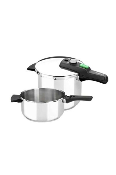 MONİX Set de 2 oale sub presiune, Monix, oțel inoxidabil, 4L/6L, argintiu