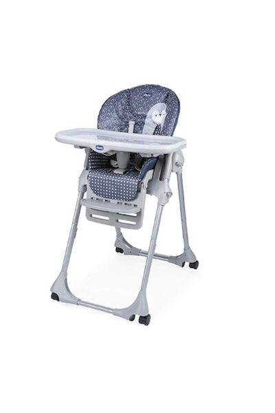Chicco Polly Easy Penguin Highchair, Height Adjustable, 5-Point Harness, Adjustable Tray, Navy Blue
