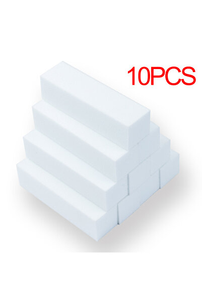 Choice مجموعة تلميع الأظافر البيضاء من 10 قطع، مبرد أظافر احترافي بأربعة اتجا...