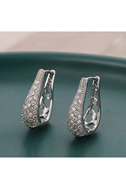 Choice أقراط حلقية فاخرة من الزركونيا اللامعة، لون ذهبي/فضي، من هويتان E3852،...